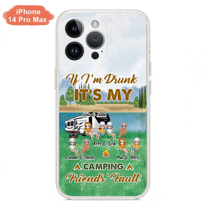 Custom Personalized Camping Friends Phone Case - Upto 8 People - Gift Idea For Camping Lover - Case For iPhone And Samsung