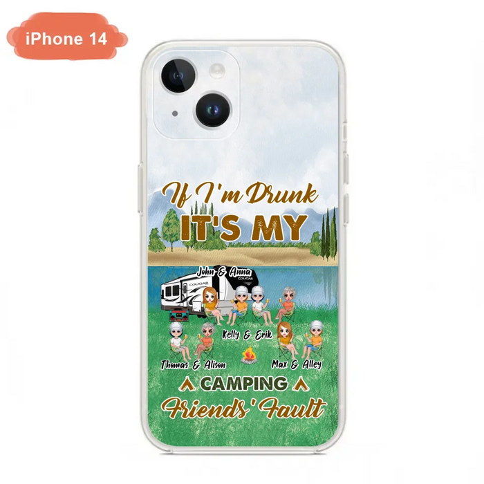 Custom Personalized Camping Friends Phone Case - Upto 8 People - Gift Idea For Camping Lover - Case For iPhone And Samsung