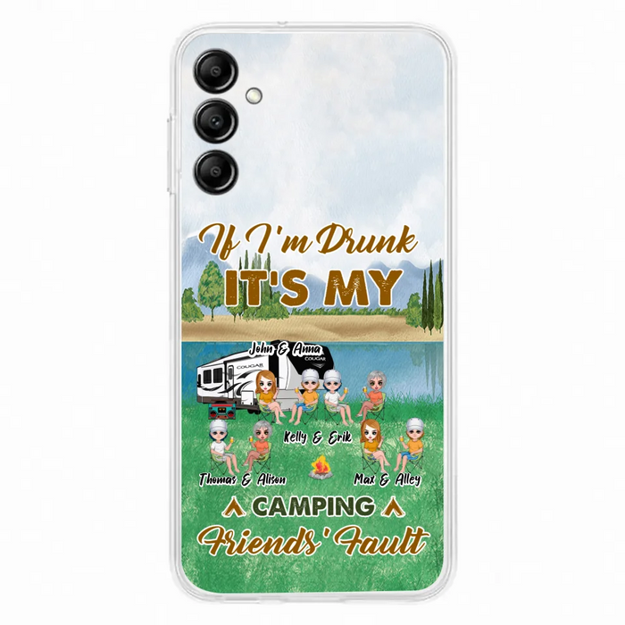 Custom Personalized Camping Friends Phone Case - Upto 8 People - Gift Idea For Camping Lover - Case For iPhone And Samsung