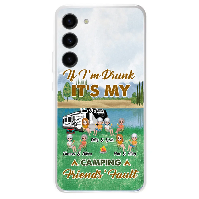 Custom Personalized Camping Friends Phone Case - Upto 8 People - Gift Idea For Camping Lover - Case For iPhone And Samsung