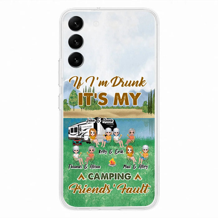 Custom Personalized Camping Friends Phone Case - Upto 8 People - Gift Idea For Camping Lover - Case For iPhone And Samsung