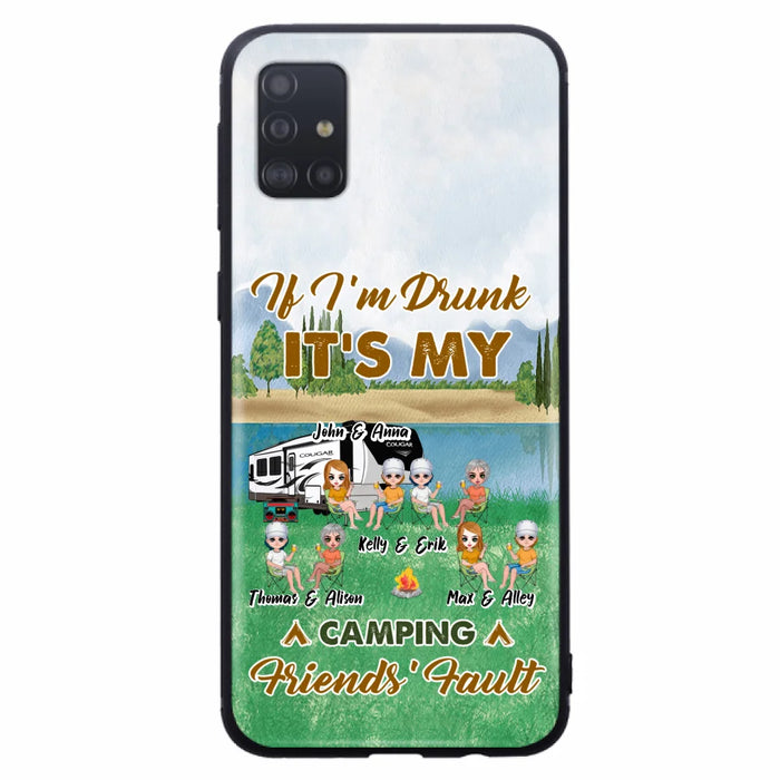 Custom Personalized Camping Friends Phone Case - Upto 8 People - Gift Idea For Camping Lover - Case For iPhone And Samsung