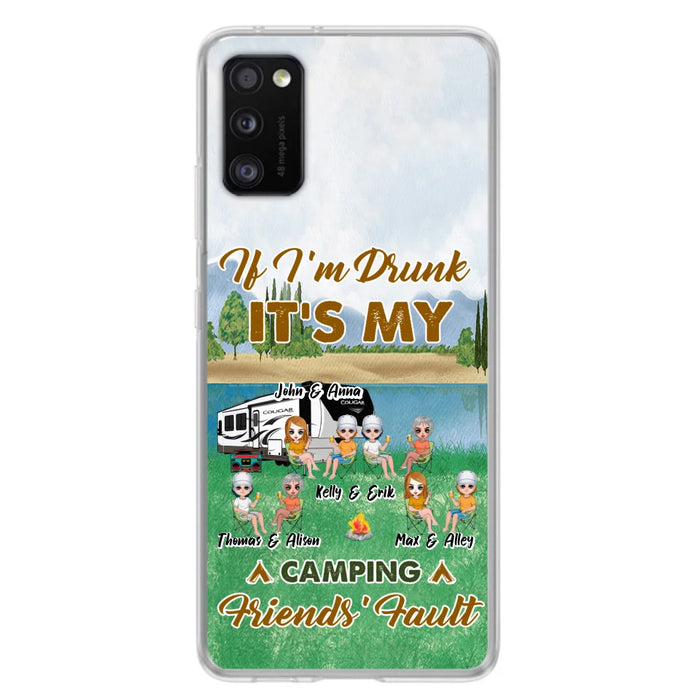 Custom Personalized Camping Friends Phone Case - Upto 8 People - Gift Idea For Camping Lover - Case For iPhone And Samsung