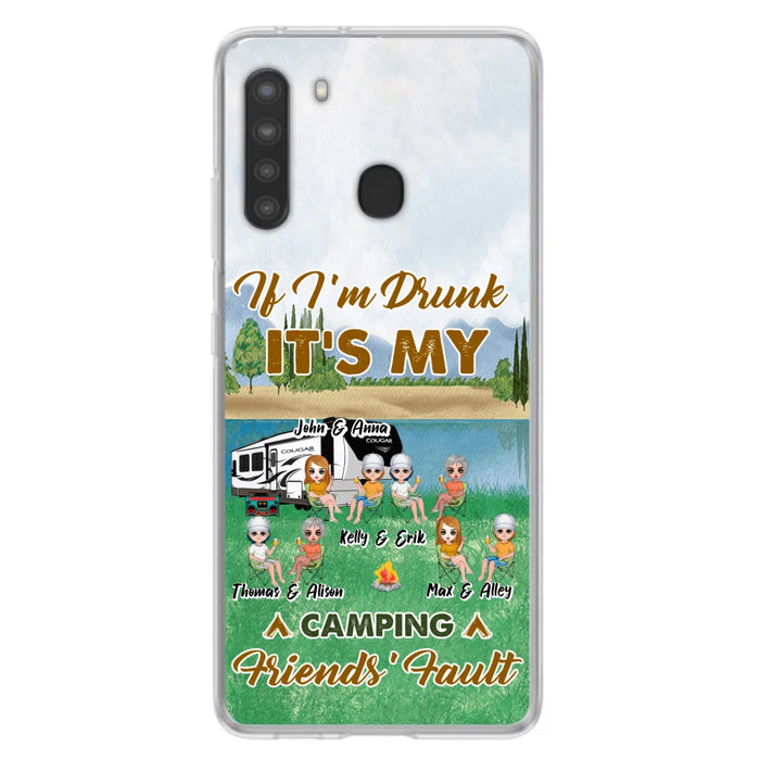 Custom Personalized Camping Friends Phone Case - Upto 8 People - Gift Idea For Camping Lover - Case For iPhone And Samsung