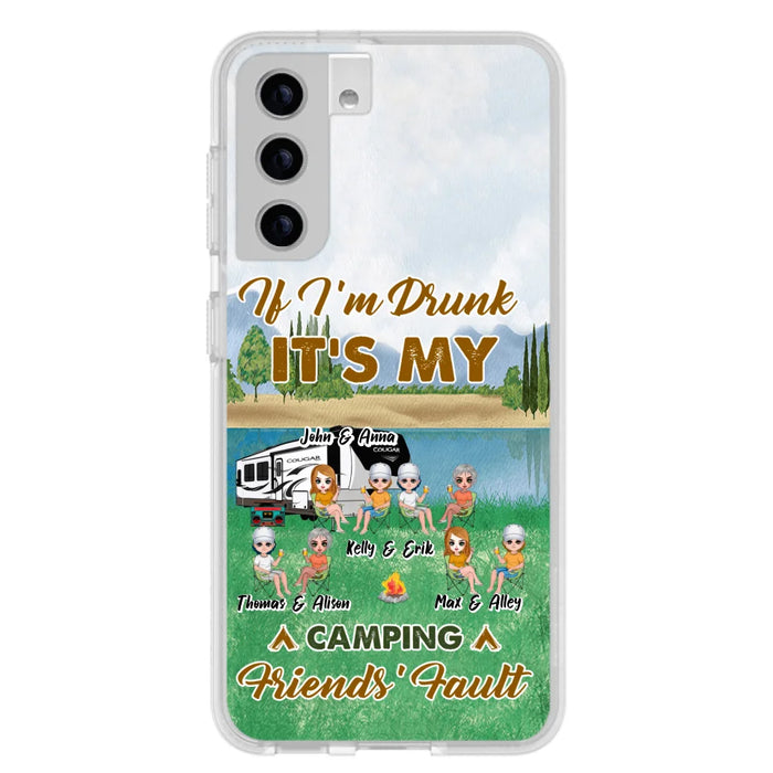 Custom Personalized Camping Friends Phone Case - Upto 8 People - Gift Idea For Camping Lover - Case For iPhone And Samsung