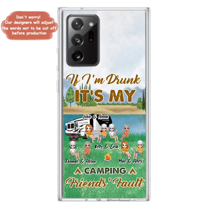 Custom Personalized Camping Friends Phone Case - Upto 8 People - Gift Idea For Camping Lover - Case For iPhone And Samsung