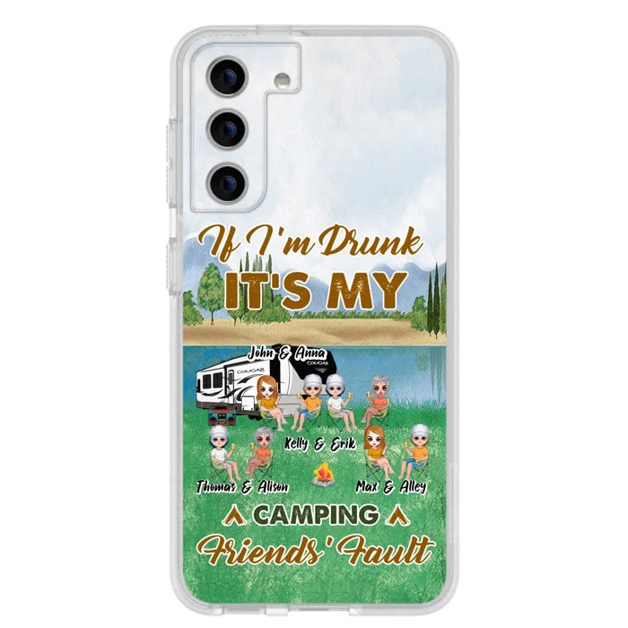 Custom Personalized Camping Friends Phone Case - Upto 8 People - Gift Idea For Camping Lover - Case For iPhone And Samsung