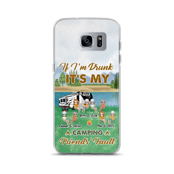 Custom Personalized Camping Friends Phone Case - Upto 8 People - Gift Idea For Camping Lover - Case For iPhone And Samsung