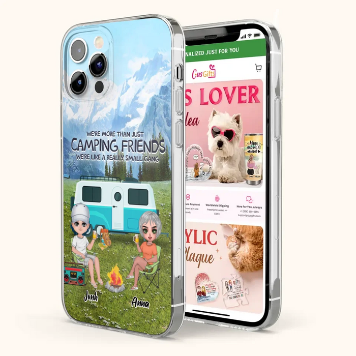 Custom Personalized Mountain Camping Friends Phone Case - Upto 8 People - Best Gift For Camping Lovers - Case For iPhone And Samsung