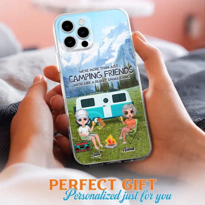 Custom Personalized Mountain Camping Friends Phone Case - Upto 8 People - Best Gift For Camping Lovers - Case For iPhone And Samsung