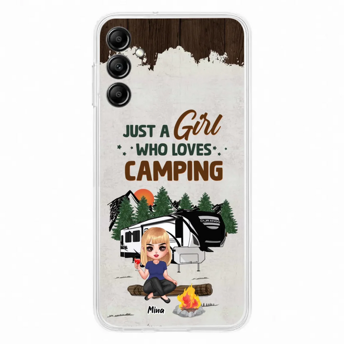 Custom Personalized Camping Girl Phone Case - Gift Idea For Camping Lover/ Mother's Day Gift - Just A Girl Who Loves Camping - Case For iPhone And Samsung