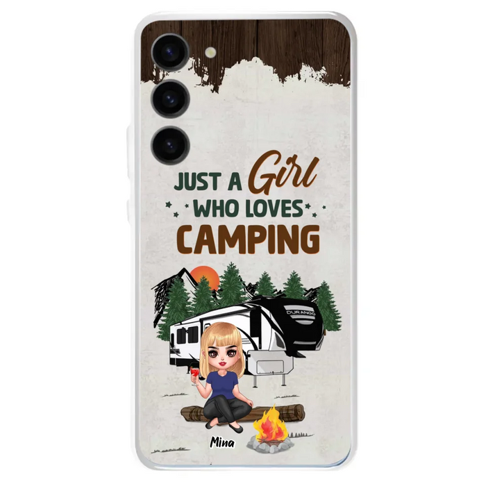 Custom Personalized Camping Girl Phone Case - Gift Idea For Camping Lover/ Mother's Day Gift - Just A Girl Who Loves Camping - Case For iPhone And Samsung