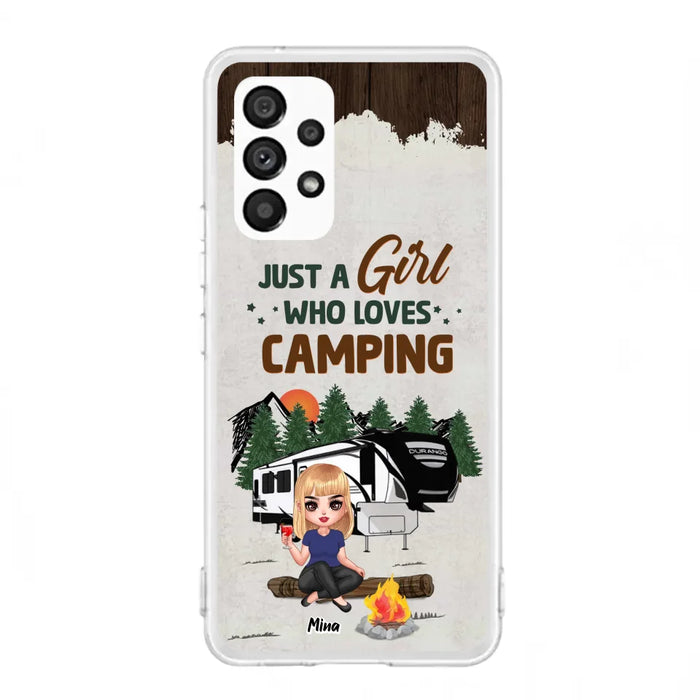 Custom Personalized Camping Girl Phone Case - Gift Idea For Camping Lover/ Mother's Day Gift - Just A Girl Who Loves Camping - Case For iPhone And Samsung