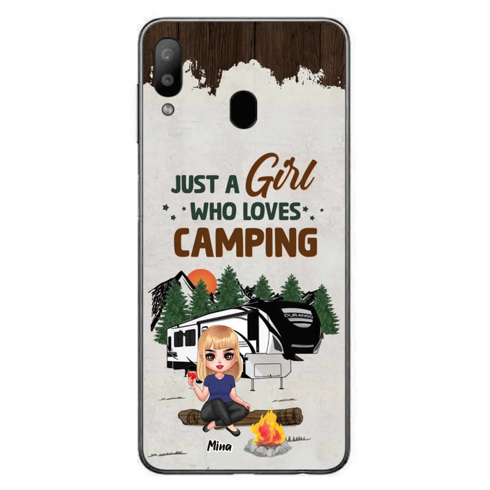 Custom Personalized Camping Girl Phone Case - Gift Idea For Camping Lover/ Mother's Day Gift - Just A Girl Who Loves Camping - Case For iPhone And Samsung