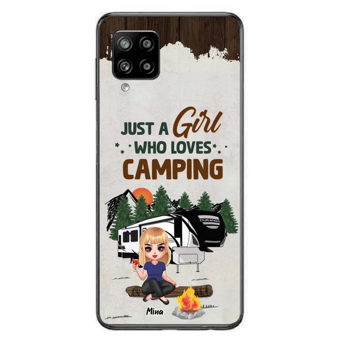 Custom Personalized Camping Girl Phone Case - Gift Idea For Camping Lover/ Mother's Day Gift - Just A Girl Who Loves Camping - Case For iPhone And Samsung