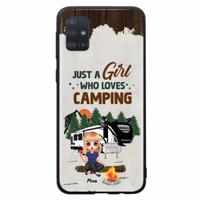 Custom Personalized Camping Girl Phone Case - Gift Idea For Camping Lover/ Mother's Day Gift - Just A Girl Who Loves Camping - Case For iPhone And Samsung