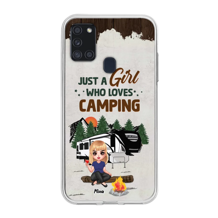 Custom Personalized Camping Girl Phone Case - Gift Idea For Camping Lover/ Mother's Day Gift - Just A Girl Who Loves Camping - Case For iPhone And Samsung