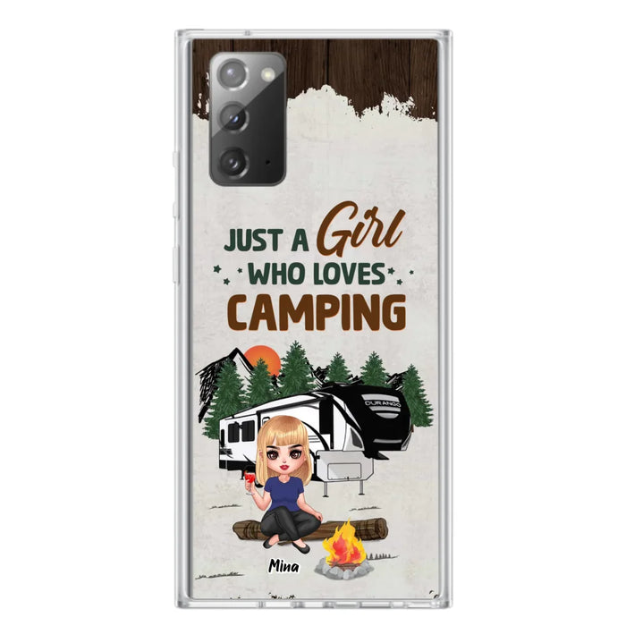 Custom Personalized Camping Girl Phone Case - Gift Idea For Camping Lover/ Mother's Day Gift - Just A Girl Who Loves Camping - Case For iPhone And Samsung