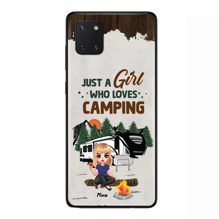 Custom Personalized Camping Girl Phone Case - Gift Idea For Camping Lover/ Mother's Day Gift - Just A Girl Who Loves Camping - Case For iPhone And Samsung