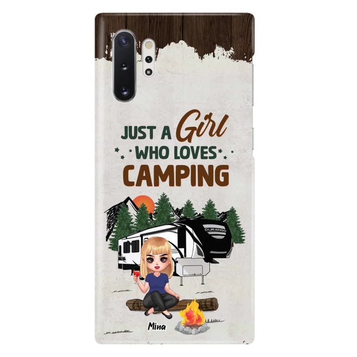 Custom Personalized Camping Girl Phone Case - Gift Idea For Camping Lover/ Mother's Day Gift - Just A Girl Who Loves Camping - Case For iPhone And Samsung