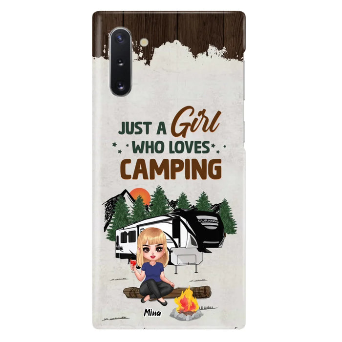 Custom Personalized Camping Girl Phone Case - Gift Idea For Camping Lover/ Mother's Day Gift - Just A Girl Who Loves Camping - Case For iPhone And Samsung