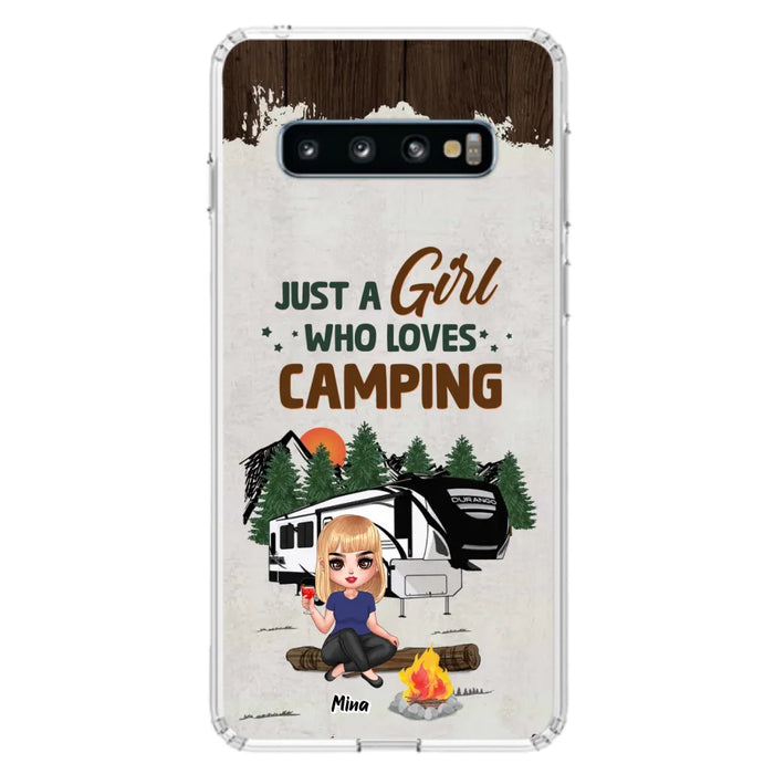 Custom Personalized Camping Girl Phone Case - Gift Idea For Camping Lover/ Mother's Day Gift - Just A Girl Who Loves Camping - Case For iPhone And Samsung