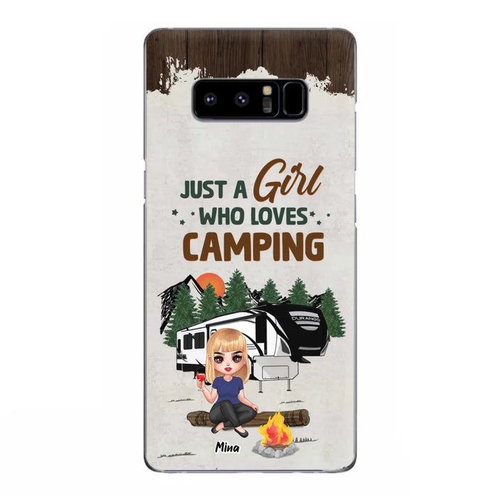 Custom Personalized Camping Girl Phone Case - Gift Idea For Camping Lover/ Mother's Day Gift - Just A Girl Who Loves Camping - Case For iPhone And Samsung