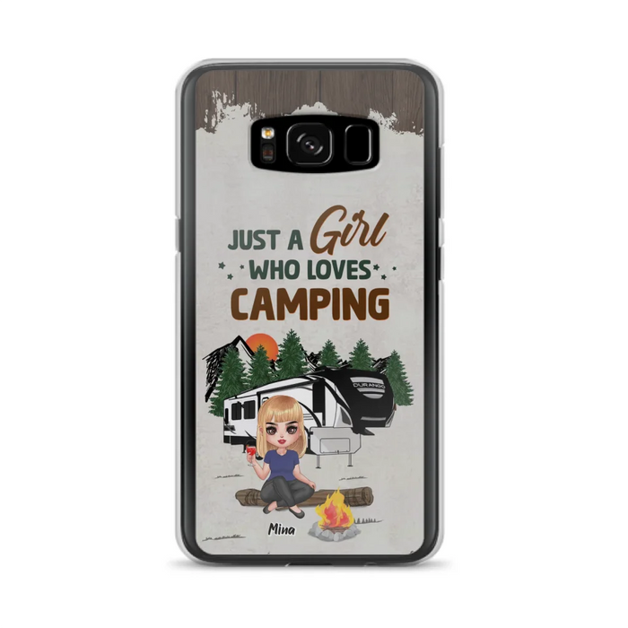 Custom Personalized Camping Girl Phone Case - Gift Idea For Camping Lover/ Mother's Day Gift - Just A Girl Who Loves Camping - Case For iPhone And Samsung