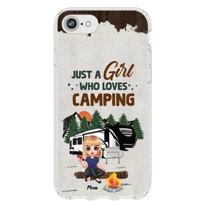 Custom Personalized Camping Girl Phone Case - Gift Idea For Camping Lover/ Mother's Day Gift - Just A Girl Who Loves Camping - Case For iPhone And Samsung