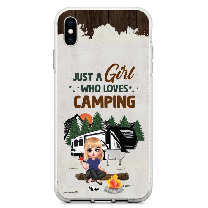 Custom Personalized Camping Girl Phone Case - Gift Idea For Camping Lover/ Mother's Day Gift - Just A Girl Who Loves Camping - Case For iPhone And Samsung