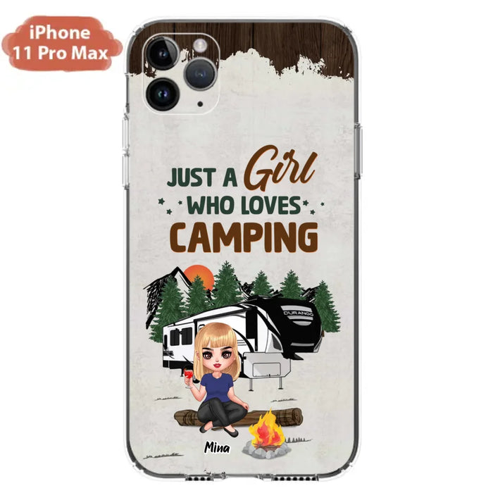 Custom Personalized Camping Girl Phone Case - Gift Idea For Camping Lover/ Mother's Day Gift - Just A Girl Who Loves Camping - Case For iPhone And Samsung