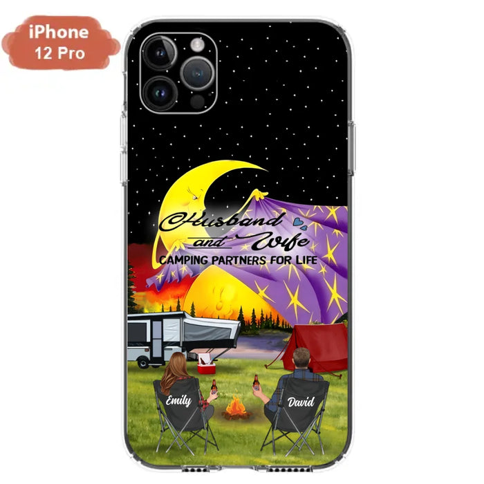 Custom Personalized Camping Phone Case - Couple/ Parents With Upto 3 Kids And 4 Pets - Gift Idea For Camping Lover - Case For iPhone And Samsung