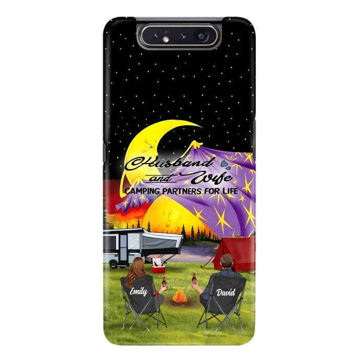 Custom Personalized Camping Phone Case - Couple/ Parents With Upto 3 Kids And 4 Pets - Gift Idea For Camping Lover - Case For iPhone And Samsung