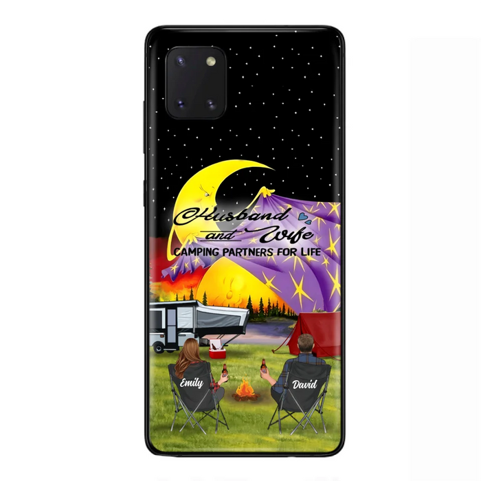 Custom Personalized Camping Phone Case - Couple/ Parents With Upto 3 Kids And 4 Pets - Gift Idea For Camping Lover - Case For iPhone And Samsung