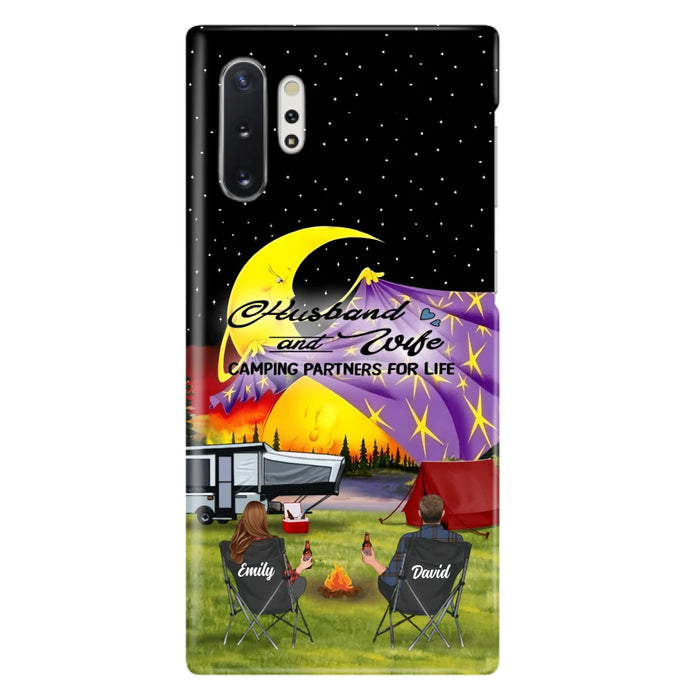 Custom Personalized Camping Phone Case - Couple/ Parents With Upto 3 Kids And 4 Pets - Gift Idea For Camping Lover - Case For iPhone And Samsung