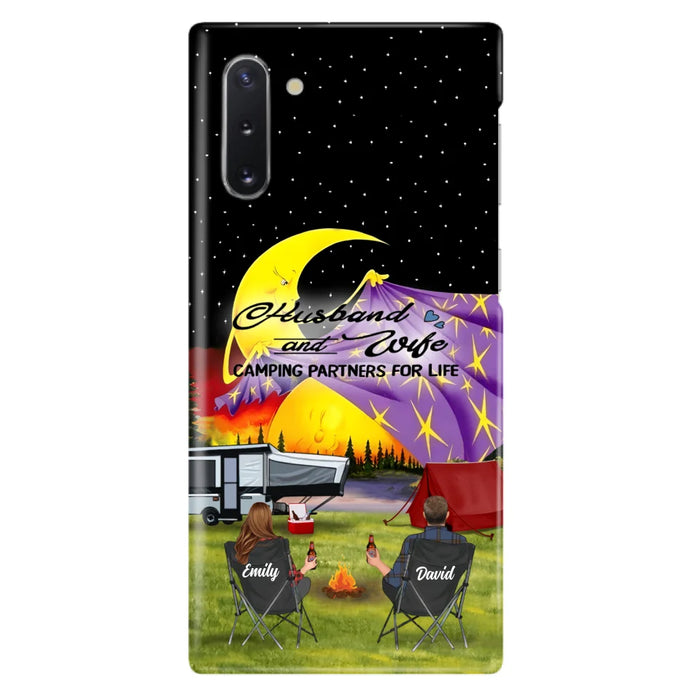 Custom Personalized Camping Phone Case - Couple/ Parents With Upto 3 Kids And 4 Pets - Gift Idea For Camping Lover - Case For iPhone And Samsung