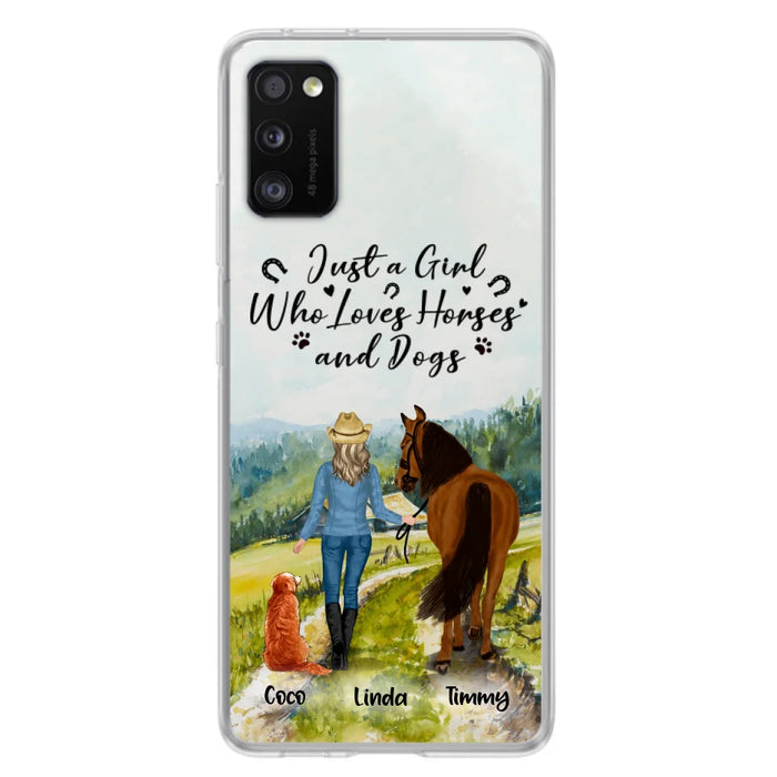 Custom Personalized Horse And Dog Phone Case - Man/ Woman/ Girl/ Boy With Upto 2 Horses And 4 Dogs - Gift For Horse/ Dog Lover - Case For iPhone And Samsung