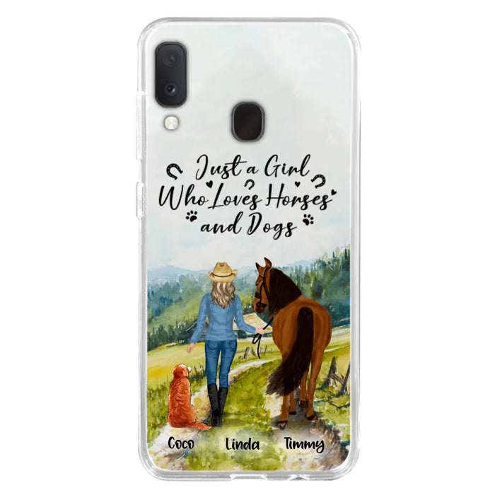 Custom Personalized Horse And Dog Phone Case - Man/ Woman/ Girl/ Boy With Upto 2 Horses And 4 Dogs - Gift For Horse/ Dog Lover - Case For iPhone And Samsung