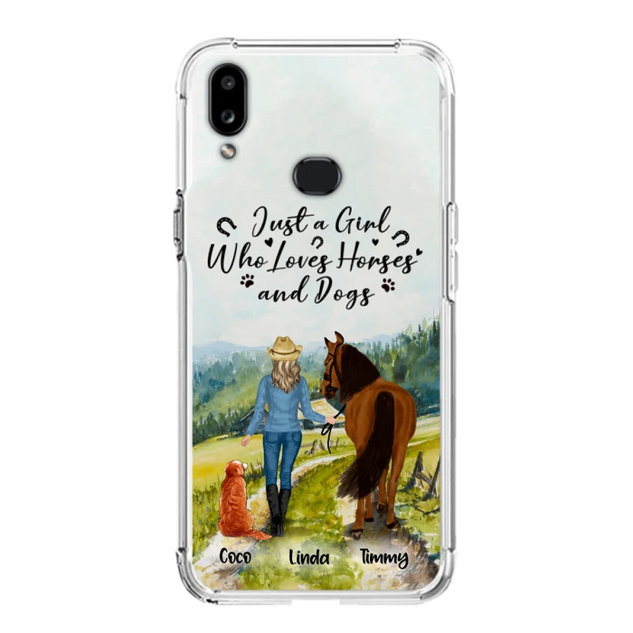 Custom Personalized Horse And Dog Phone Case - Man/ Woman/ Girl/ Boy With Upto 2 Horses And 4 Dogs - Gift For Horse/ Dog Lover - Case For iPhone And Samsung