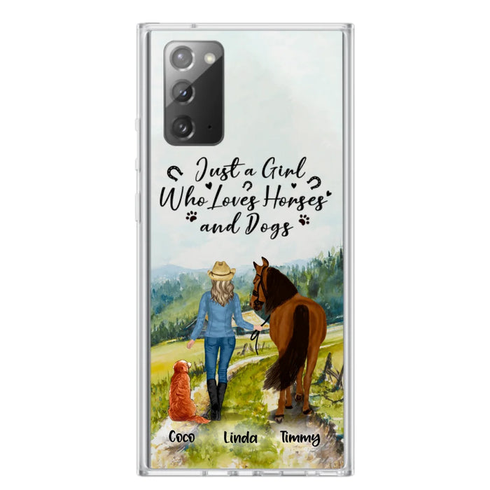 Custom Personalized Horse And Dog Phone Case - Man/ Woman/ Girl/ Boy With Upto 2 Horses And 4 Dogs - Gift For Horse/ Dog Lover - Case For iPhone And Samsung