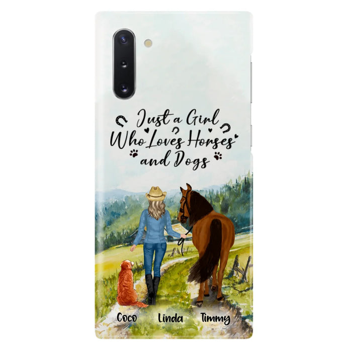 Custom Personalized Horse And Dog Phone Case - Man/ Woman/ Girl/ Boy With Upto 2 Horses And 4 Dogs - Gift For Horse/ Dog Lover - Case For iPhone And Samsung