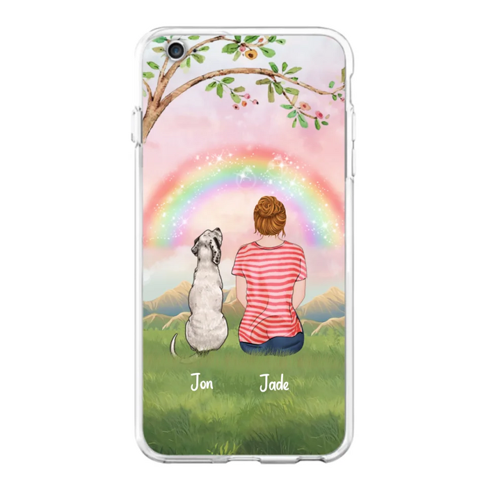 Custom Personalized Dog Mom/Dog Dad Phone Case - Man/Woman/Couple With Upto 4 Dogs - Best Gift Idea For Dog Lovers - Case For iPhone, Samsung and Xiaomi