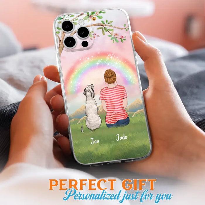 Custom Personalized Dog Mom/Dog Dad Phone Case - Man/Woman/Couple With Upto 4 Dogs - Best Gift Idea For Dog Lovers - Case For iPhone, Samsung and Xiaomi