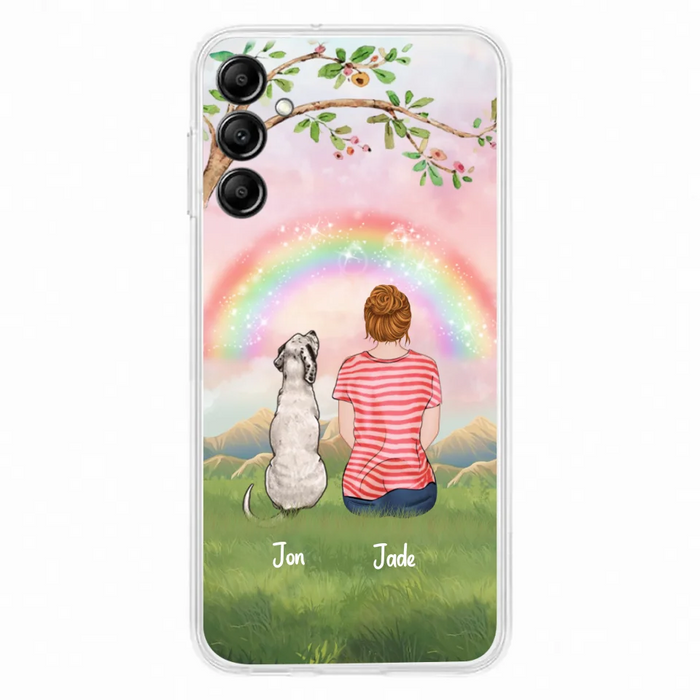 Custom Personalized Dog Mom/Dog Dad Phone Case - Man/Woman/Couple With Upto 4 Dogs - Best Gift Idea For Dog Lovers - Case For iPhone, Samsung and Xiaomi