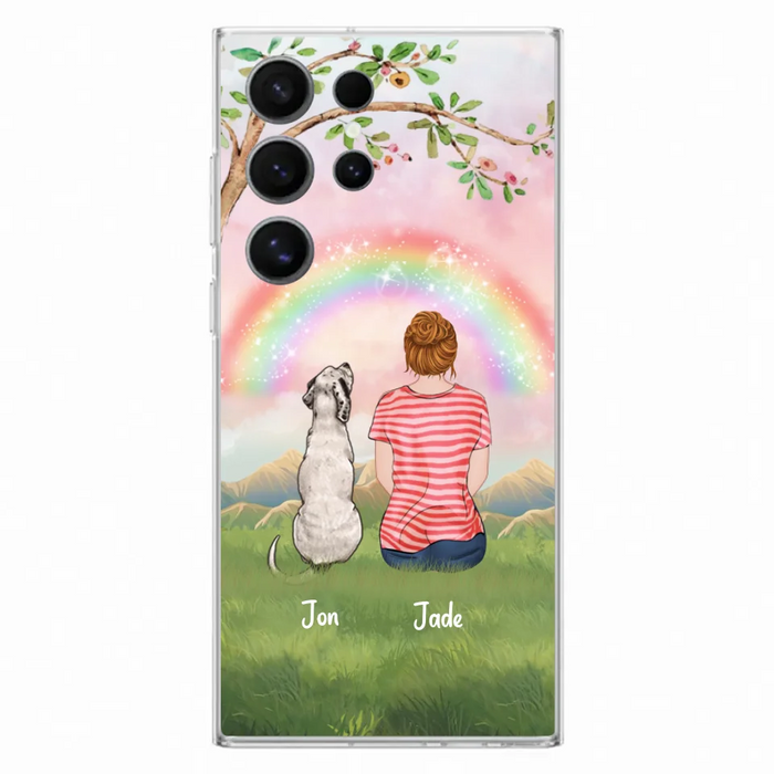 Custom Personalized Dog Mom/Dog Dad Phone Case - Man/Woman/Couple With Upto 4 Dogs - Best Gift Idea For Dog Lovers - Case For iPhone, Samsung and Xiaomi