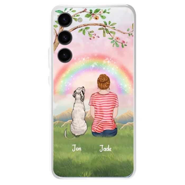 Custom Personalized Dog Mom/Dog Dad Phone Case - Man/Woman/Couple With Upto 4 Dogs - Best Gift Idea For Dog Lovers - Case For iPhone, Samsung and Xiaomi