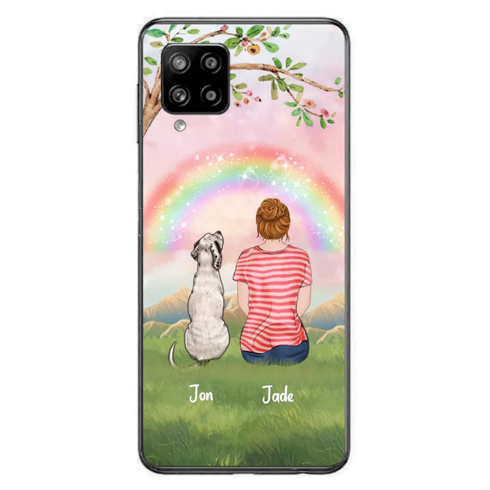 Custom Personalized Dog Mom/Dog Dad Phone Case - Man/Woman/Couple With Upto 4 Dogs - Best Gift Idea For Dog Lovers - Case For iPhone, Samsung and Xiaomi