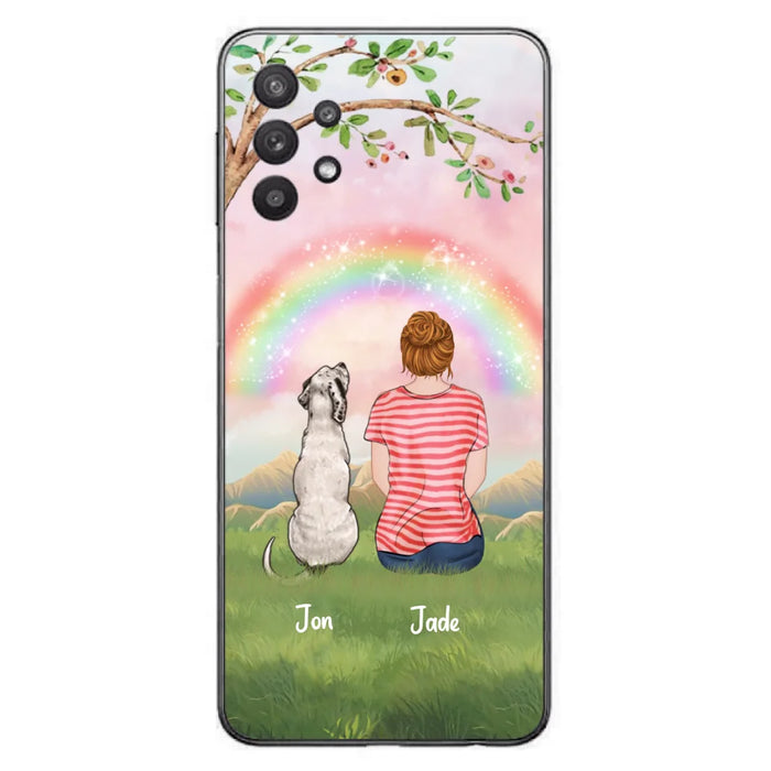 Custom Personalized Dog Mom/Dog Dad Phone Case - Man/Woman/Couple With Upto 4 Dogs - Best Gift Idea For Dog Lovers - Case For iPhone, Samsung and Xiaomi