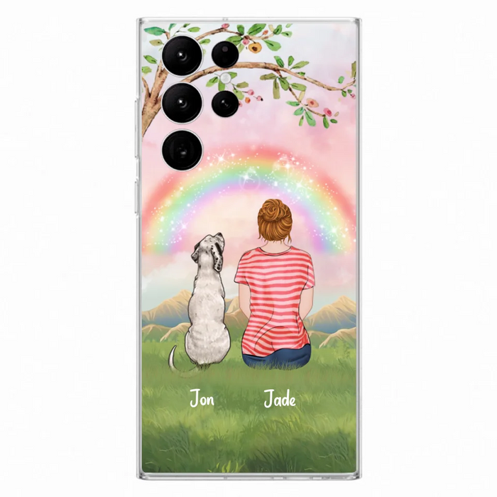 Custom Personalized Dog Mom/Dog Dad Phone Case - Man/Woman/Couple With Upto 4 Dogs - Best Gift Idea For Dog Lovers - Case For iPhone, Samsung and Xiaomi