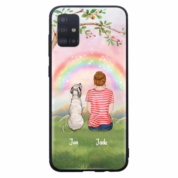 Custom Personalized Dog Mom/Dog Dad Phone Case - Man/Woman/Couple With Upto 4 Dogs - Best Gift Idea For Dog Lovers - Case For iPhone, Samsung and Xiaomi